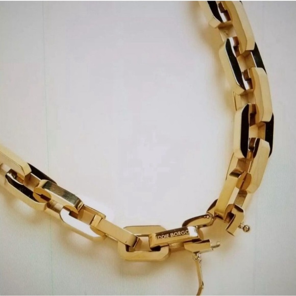 EDDIE BORGO 17” SUPRA LINK NECKLACE NWT 12 K GOLD - Picture 2 of 12